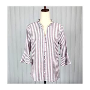 ModCloth Professional Pizzaz Button Up Blouse Striped Women's Size Medium New